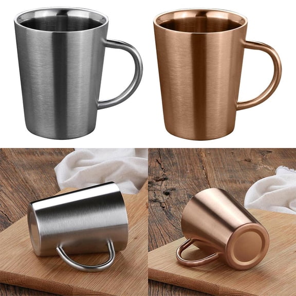 koolsoo 2Pcs Stainless Steel Mug Insulating Mug Stainless Steel Mug Coffee Cup Travel Hiking Mug with Handle, 500ml