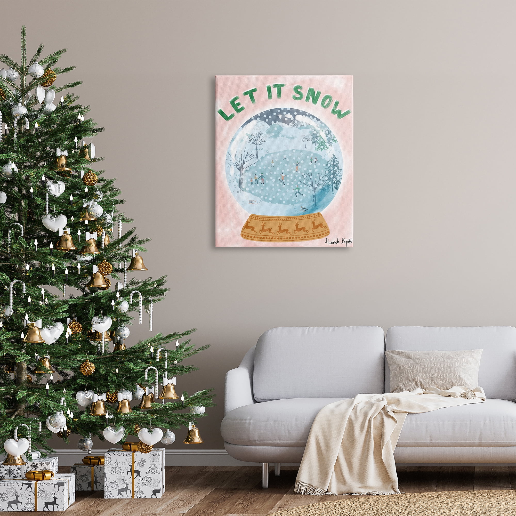 Stupell Industries Let It Snow Globe Holiday Painting Gallery Wrapped Canvas Print Wall Art, 30 x 40