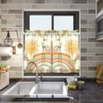 thumbnail image 4 of Yayeee Kitchen Curtains Tier Pair Light Filtering 27"x36" Rod Pocket Short Cafe Window Panel, Beige Clouds, 4 of 7