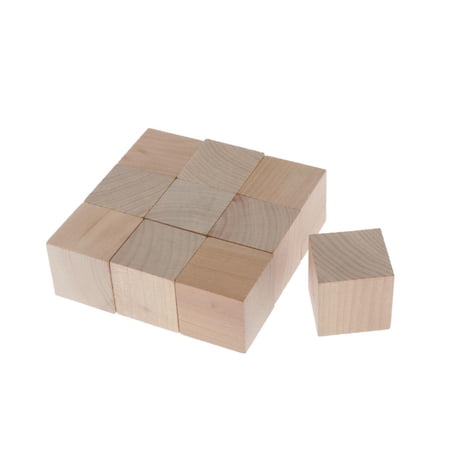 2 inch Wooden s, Pack of 10 Unfinished Blank Blocks for Painting ...
