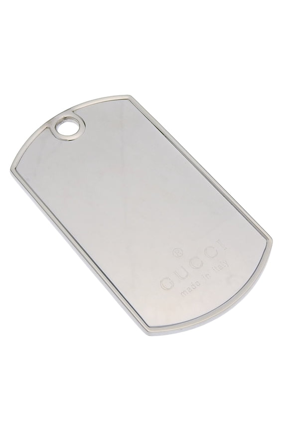 Pre-Owned Gucci tag pendant top, sterling silver (925), approximately 19.3g, unisex.