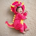thumbnail image 4 of JIAYUE Baby Hooded Jumpsuit Cozy Fuzzy Cute Dinosaur Design Romper Long Sleeve Zip-Up Clothes for Evening Gathering, 4 of 7