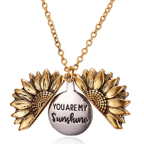 Collar De Girasol, Regalo Dulce De Aleación, Accesorio Para Mujer, Brillante, Ampliamente Aplicable, Colgante De Letra De Doble Capa, Joyería De Moda Vogacara AP006656-02