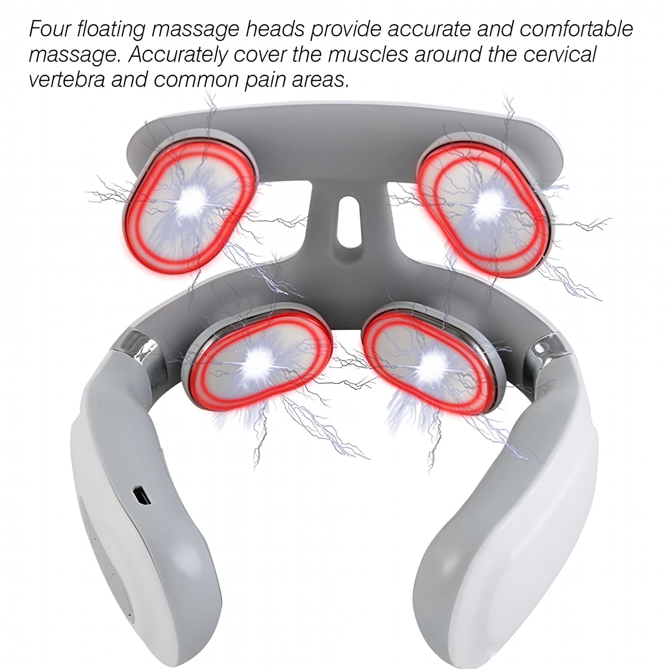 XIRQI Neck Massager-Multifunctional 4-Head Heated Neck Massager Usb Rechargeable Neck Massager with Heat