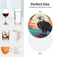 thumbnail image 4 of KLL Drink Coasters Set Round Shape of 4,PU Leather Absorbent Coasters Set Decorative Coffee Cup Coasters Housewarming Gift for Home Decor-Cartoon Iceberg Bald Eagle, 4 of 5