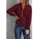 thumbnail image 2 of ABPHQTO Sudadera con media cremallera y parche acolchado color vino para mujer L, 2 of 5