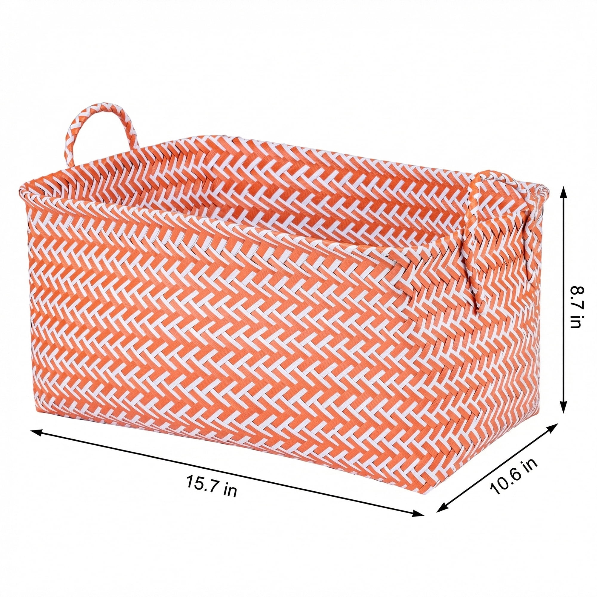 Unique Bargains Wicker Shelf Closet Storage Bin for Blankets Pink 15.7" x 10.6" x 8.7"