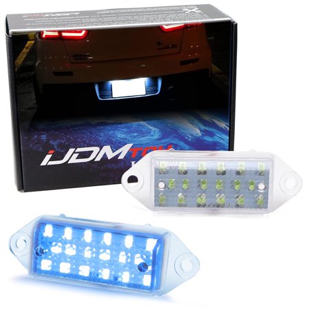OEM-Fit 3W Full LED License Plate Light Kit For 2001-17 Mitsubishi Lancer & Evolution X, Powered by 18-SMD Aqua Ice Blue LED