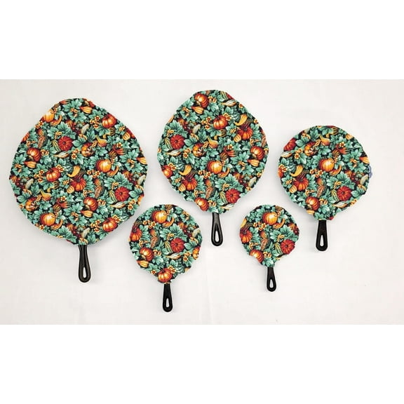Pumpkins & Gourds Cast Iron Pan Covers (Set of 5) by Penny's Needful Things (Small Pumpkins & Gourds)
