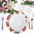 thumbnail image 4 of Ryvnso Strawberry Round Plate Mats Dining Table Placemat Set of 4 for Holiday Decoration, 4 of 7