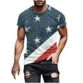 thumbnail image 2 of LEBONYARD Men's & Big Men's Crewneck Tee with Short Sleeves,blouses for men plus size,Men Casual Independence Day Printed Short Sleeve Round Neck T-Shirt Blouse Tops Light Blue XL, 2 of 5