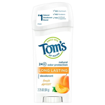 Tom's of Maine Long Lasting Natural Deodorant, Fresh Apricot, (The Best Natural Deodorant Reviews)