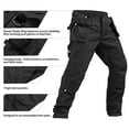 thumbnail image 3 of TRGPSG Men's Work Pants with 13 Pockets, Heavy Duty Construction Cargo Pants, Rip-stop Cotton Utility Operator Pants, Reinforced Knees,Black,Size 40, 3 of 11
