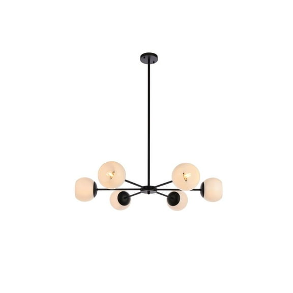 Briggs 36 inch pendant in black with white shade