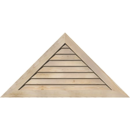 

72 W x 24 H Triangle Gable Vent (88 1/2 W x 29 1/2 H Frame Size) 8/12 Pitch: Unfinished Non-Functional Smooth Pine Gable Vent w/ Decorative Face Frame