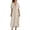 Beige, variant on OSOLU Solid Color Women Casual Summer Dress V-Neck A-Line Midi Dress High Waist Short Sleeve Tie Waist Vacation Party Everyday Wear Comfort Sundress Dresses For Women 2025 Elegant Classy