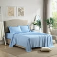 thumbnail image 5 of Swift Home Home Essential Luxurious Silky Ruffle Hem Microfiber Bedding Sheet Set Blue Bell Queen, 5 of 5