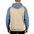 thumbnail image 5 of Domuza Mens Pullover Hoodie Thick Sherpa Lined Heavyweight Hooded Sweatshirt Fall Winter Warm Trendy Color Block Athletic Fleece Pullover Sky Blue S, 5 of 9