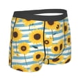 thumbnail image 3 of Balery Blue White Striped Sunflower A Men's Boxer Briefs, Soft and Breathable Cotton Underwear with nylon Waistband-XX-Large, 3 of 9