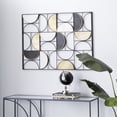 thumbnail image 2 of DecMode Black Metal Half Moon Geometric Wall Decor with Gold Detailing, 2 of 9