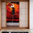 thumbnail image 1 of Doorway Drape Split Curtains, Fantasy Dragon Samurai Room Divider Privacy Door Curtains, 34" x 56", 1 of 6