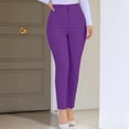 thumbnail image 6 of VBVC Women's High Waisted Ankle Dress Pants , Straight Leg Work Slacks For Women , Ladies' Business Casual Cropped Trousers with Pockets,Purple,S-3XL, 6 of 6