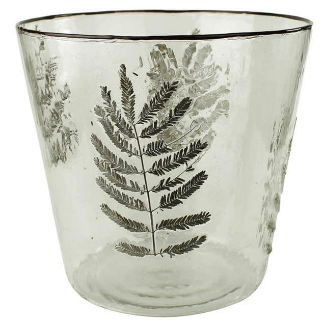 Benzara BM262267 Ouragan de Verre avec Fern Émail&44; Clair & Vert - Grand