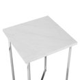 thumbnail image 5 of Table d'Appoint Carrée Luxe Moderne Glam - Faux Marbre Blanc/chrome, 5 of 5