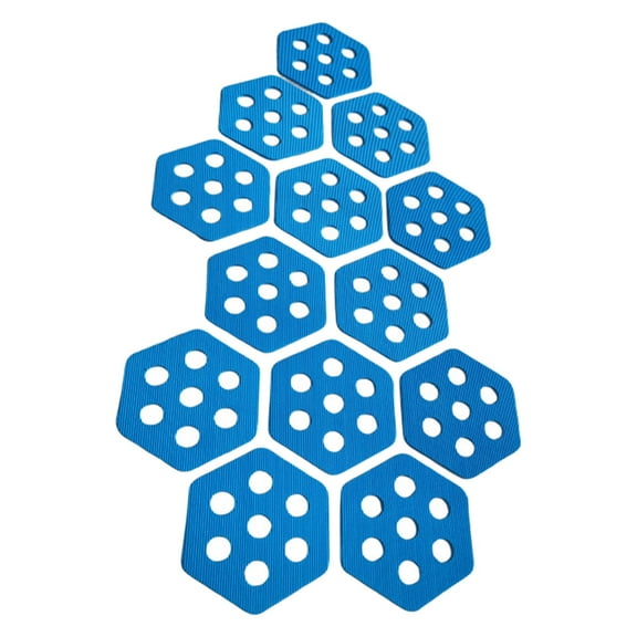 Kuntesetty 12Pcs Hexagon Surfboard Traction Pads Anti Slip Mat Premium Decking Accessories Deck Grips Deck Pads for Grip Surf Paddleboard blue
