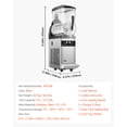 thumbnail image 2 of VEVOR Commercial Slushy Machine, 12L Single Tank Frozen Drink Machine, 48 Cups Stainless Steel Margarita Smoothie Frozen Drink Maker, Slushie Maker, 2 of 9