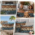 thumbnail image 5 of Blue Brown Outdoor Waterproof Pillow Covers, Rustic Farmhouse Dog Paw Vintage Decorative Square Throw Pillowcase Sofa Cushion Sham for Patio/Couch/Chair, 26"x26" 2 Pack, 5 of 8
