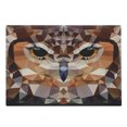 thumbnail image 1 of Geometric Cutting Board, Mosaic Owl Head in Linked Angled Triangle Forms Retro Style Funk Boho Design, Decorative Tempered Glass Cutting and Serving Board, Large Size, Orange Brown, by Ambesonne, 1 of 1