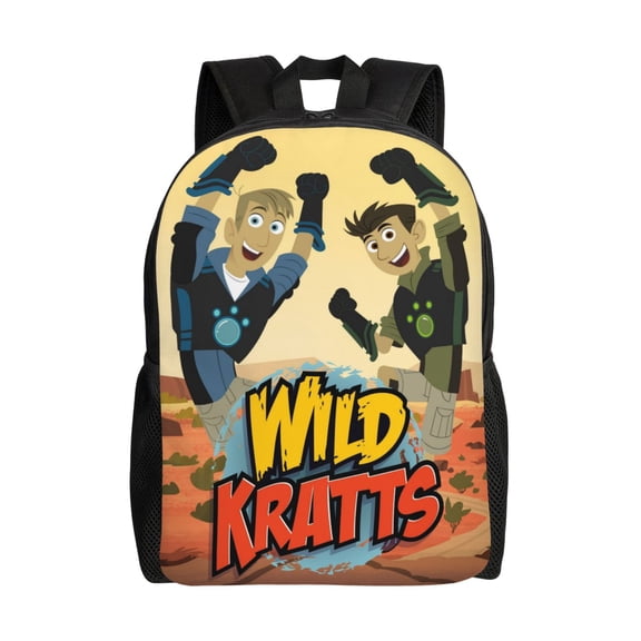 Anime Wild Kratts Backpacks Large Capacity Shoulders Daypack Unisex Casual Knapsack Rucksack Student Satchel Bookbag
