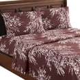 thumbnail image 2 of Collections Etc 4-Piece Foliage Bed Sheets and Pillowcases Set Chocolate - King, 2 of 5