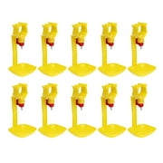 10PCS Chicken Waterer Automatic Integrated Chicken Waterer Type Chick Water Fountains Practical Hanging Cup Drinking Fountain Poultry Drinking Equipment for Chicken  Goose (Yellow)