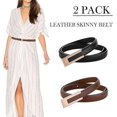 thumbnail image 2 of Women's Belt Classic Leather Belt Elegant Thin Belts Simple Belt Adjustable Belt for Jeans Pants Dress Casual Decor 105cm, 2 of 5