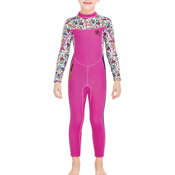 Eigraketly Trajes de neopreno para niños y niñas, traje de buceo ultrafino de secado rápido, traje de baño de 2,5 MM para jóvenes, buceo, esnórquel, Deportes acuáticos Rosado XXL Eigraketly OD003673-05