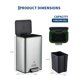 thumbnail image 5 of Yeshouse Cubo de basura de baño con tapa y cubo interior extraíble, cubo de basura pequeño de acero inoxidable de 15 litros con pedal, cubo de basura de metal para tocador, dormitorio, oficina, 5 of 8