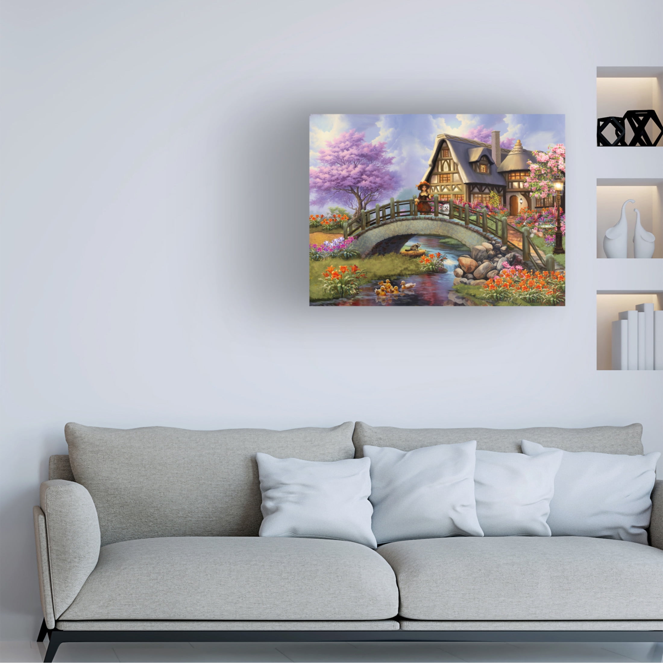 Canvas Wall Art - Stewart 'Afternoon Stroll' Wall Art for Living Room, Bedroom, or Office Décor by Trademark Fine Art - 47 x 35 Inches
