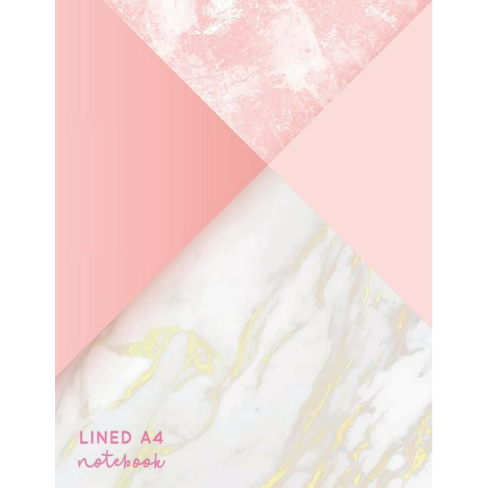 Pretty Notebooks Lined A4 Notebook Pink + Gold Marble Lined A4