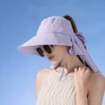 thumbnail image 3 of CENL Hat women's sun protection visor shawl with ponytail hole fisherman hat, 3 of 9