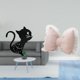 thumbnail image 2 of Reloj De Pared Con Diseño De Gato Y Cojín De Lazo, Moderno Y Decorativo, Ideal Para Sala De Estar, Estudio Y Oficina., 2 of 8