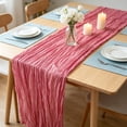 thumbnail image 6 of Table Runner Voile Pleated Wrinkle Gauze Sheer Bohemian Table Flag for Wedding Party Dessert Table Home Decor 35x71 Inches Multicolor by Xuniizn, 6 of 7