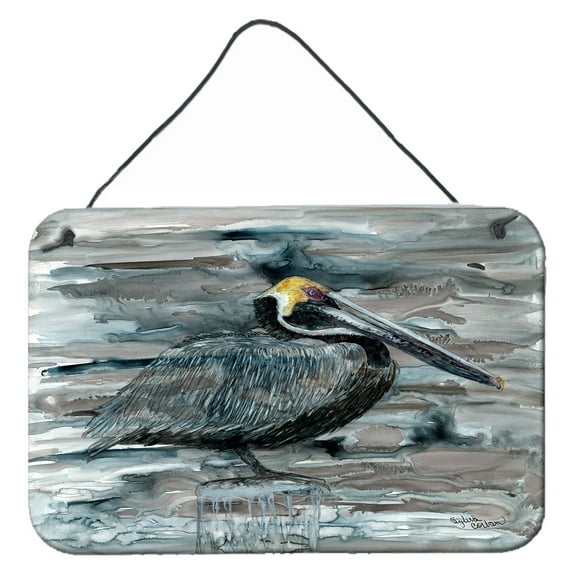 Pelican in Grey Wall or Door Hanging Prints