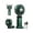 Dark Green, variant on 1pc Rechargeable Digital Display Mini Portable Foldable Desk/Halter Fan, 5 Wind Speed Settings, 5 Blades, Quiet Operation