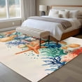 thumbnail image 4 of 5'x8' Area Rugs, Coastal Indoor Outdoor Area Rug for Living Room Bedroom, Summer Beach Starfish Coral Shell Nautical Washable Bathroom Rugs Kitchen Floor Carpet Mats Home Decor Aesthetic, 4 of 8