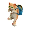 thumbnail image 1 of Soporte para maceta con forma de gato, hecho a mano, para herramientas, de resina. naranja, 1 of 9