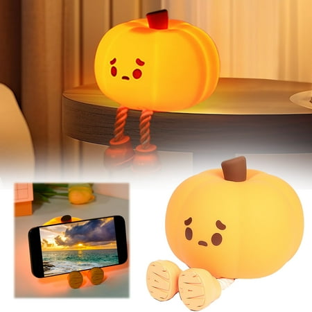 

Beneky Night Light Clearance! Pumpkin Night Light Cute Led Light Silicone Dimming Night Light Silicone Rechargeable Bedside Light Fun Desk and Halloween Decorative Toys Halloween Night Light