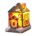thumbnail image 5 of harmtty Xmax Christmas Glowing House Ornament Romantic Warm Lighting Resin Craft Desktop LED Snow Covered House Decoration Figurine Statue Festival Gift F, 5 of 8