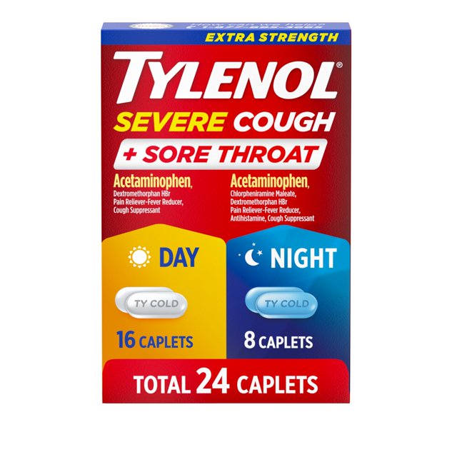 Medicamento Tylenol Extra Strength para tos intensa y dolor de garganta